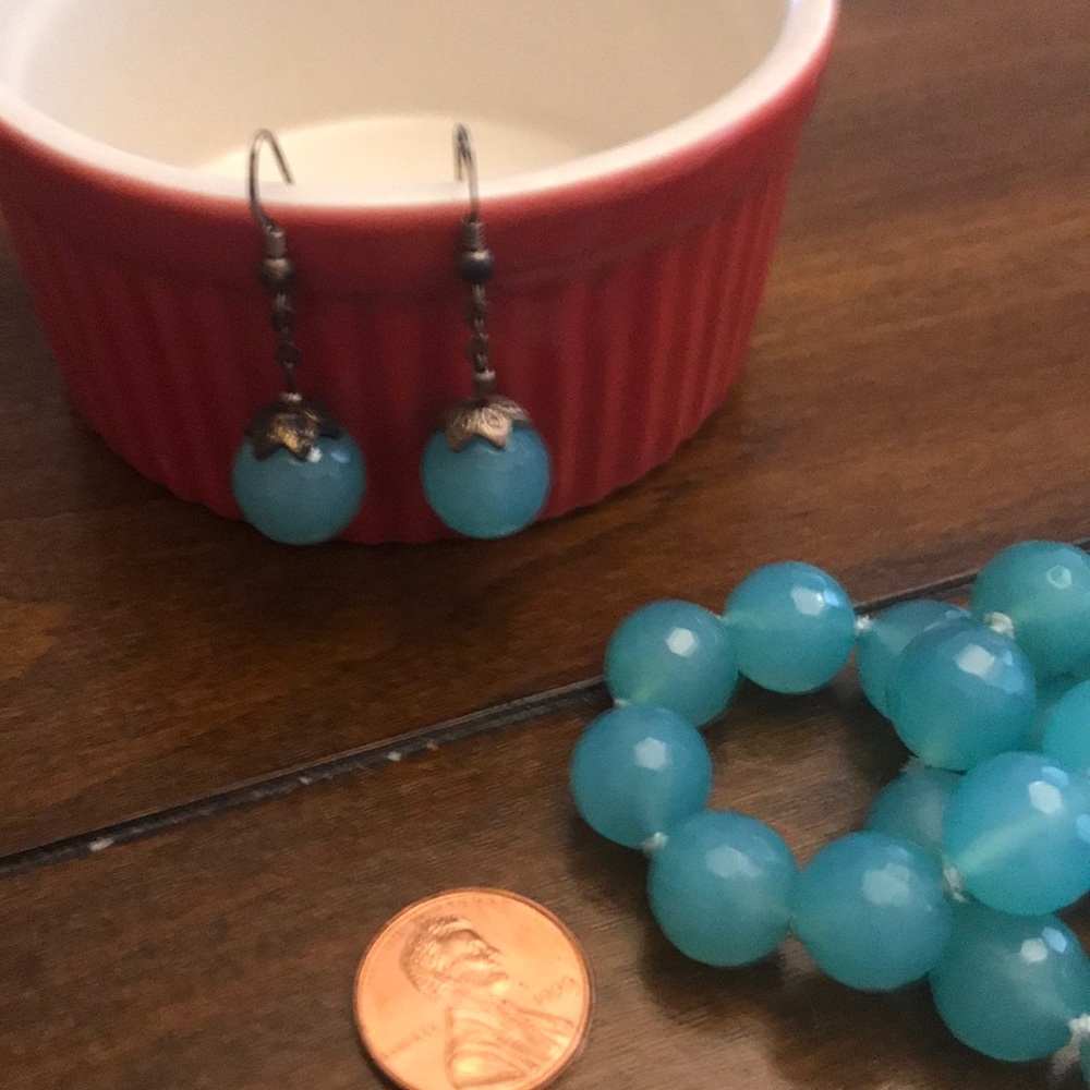 Blue Chalcedony necklace. 383 carats - Picture 7 of 7